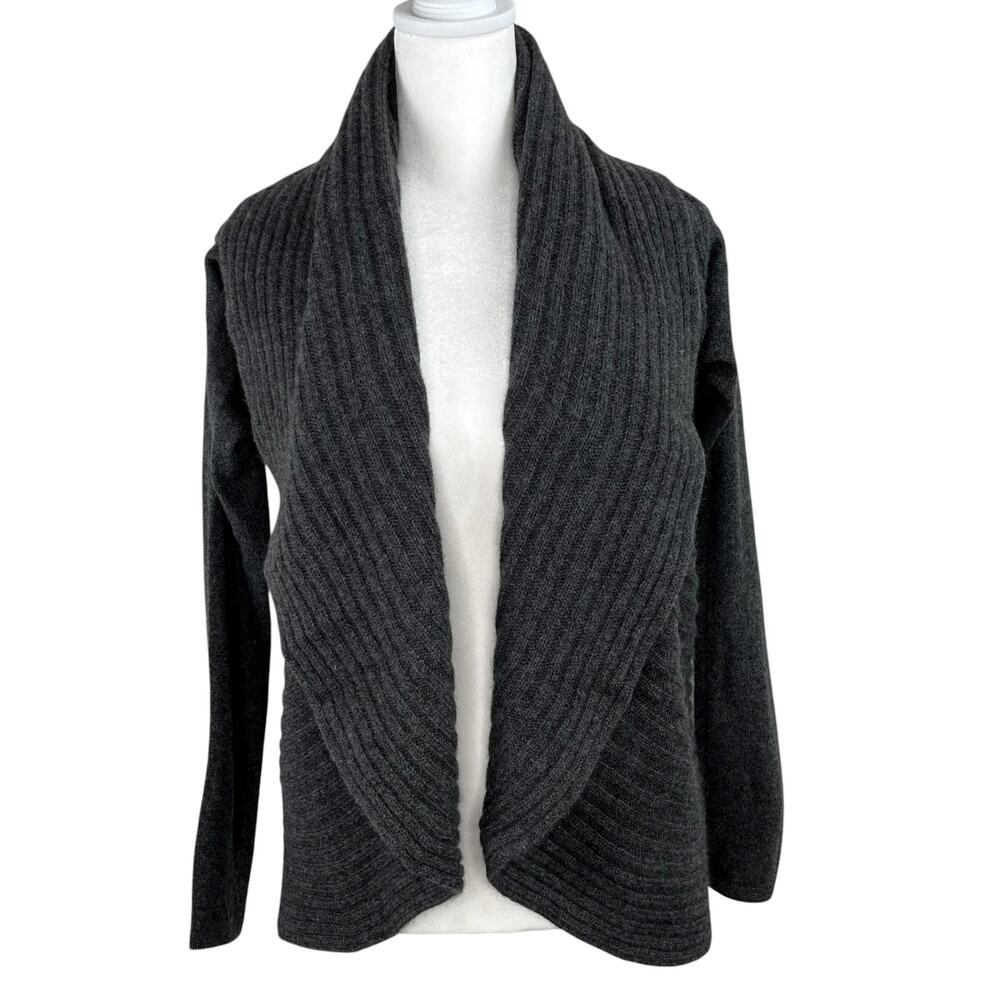 C By Bloomingdale's 100% Cashmere Heather Grey Arm Shrug Cape Sweater NWT Large